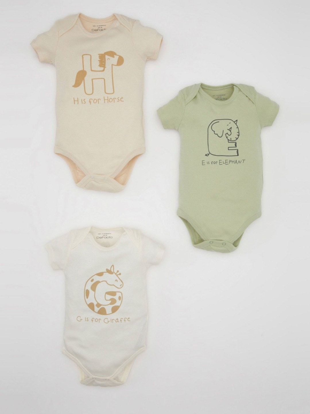 

DeFacto Boys Pack Of 3 Self Design Bodysuit, Pink