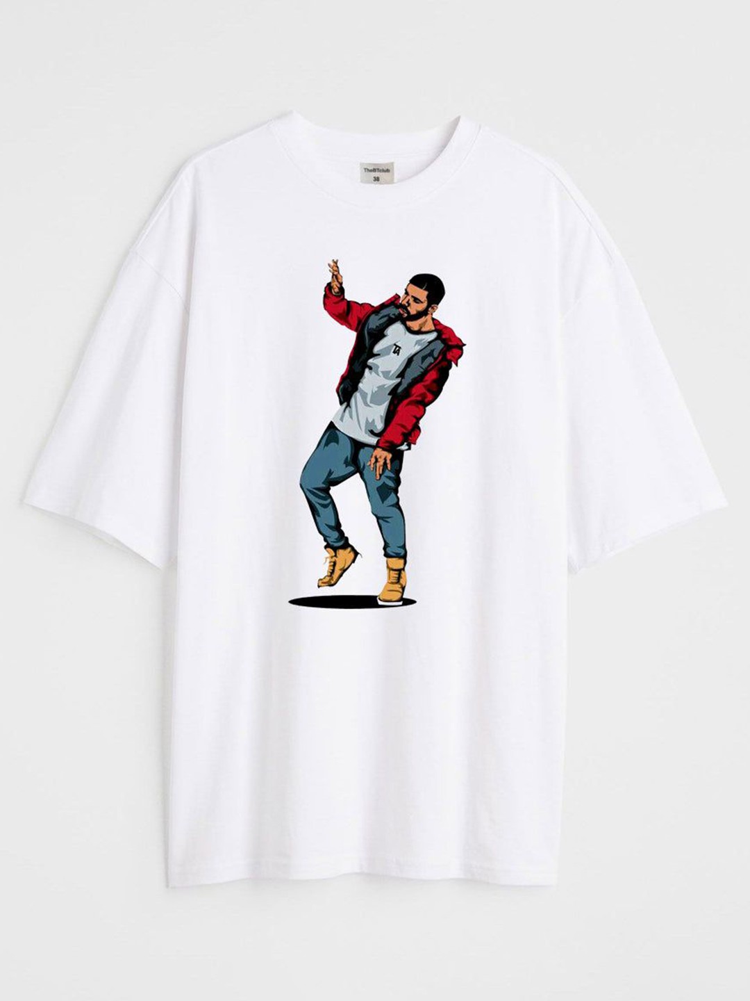 

TheBTclub Men Printed Drop-Shoulder Sleeves Activchill T-shirt, White