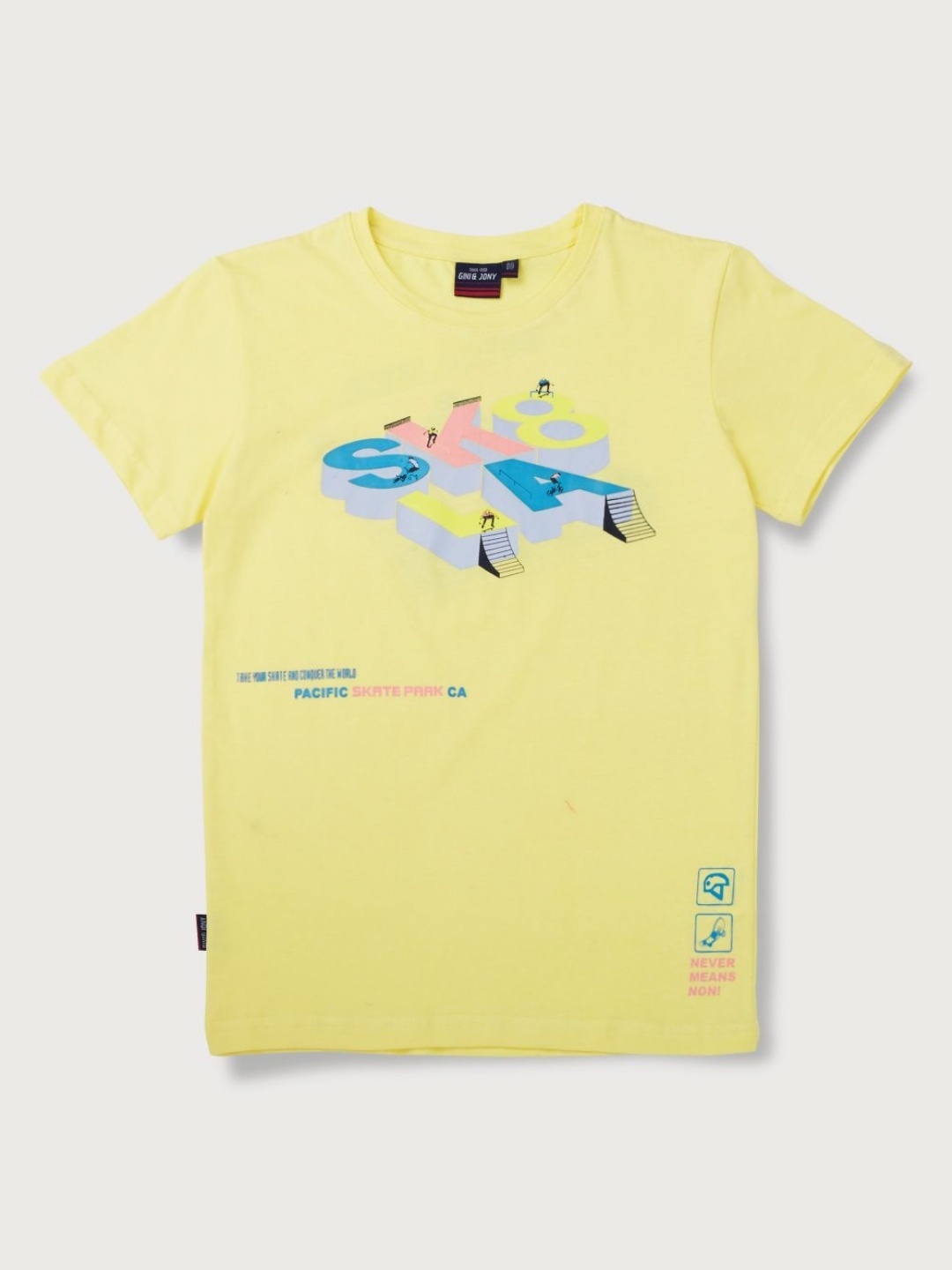 

Gini and Jony Boys Graphic Printed Round Neck Cotton T-shirt, Yellow