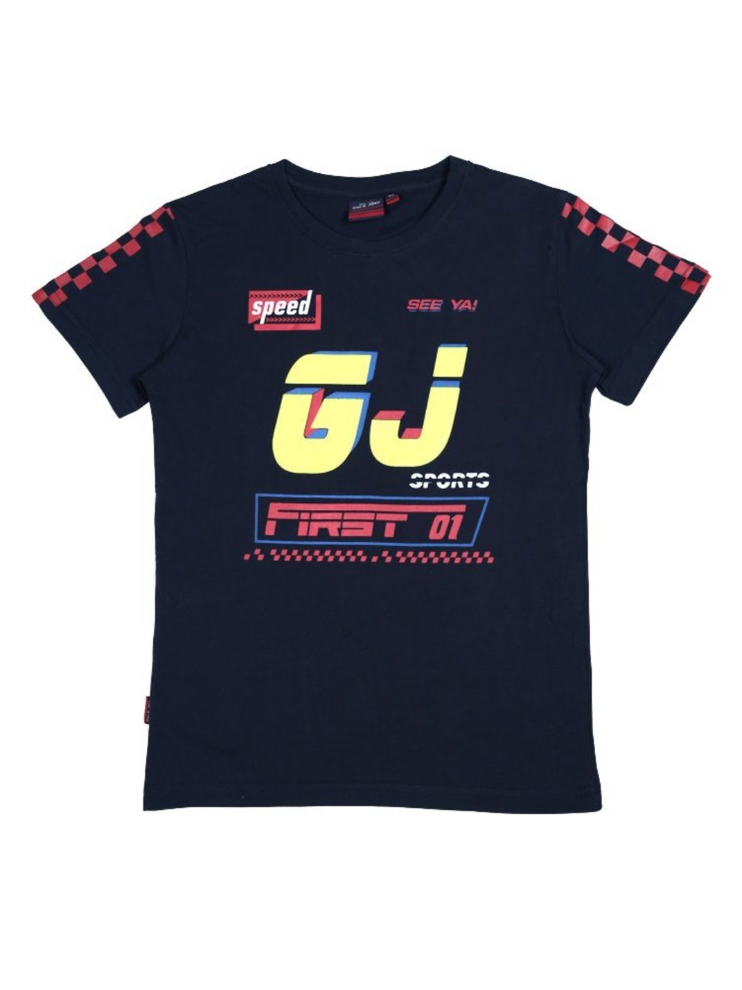 

Gini and Jony Boys Graphic Printed Round Neck Cotton T-shirt, Navy blue