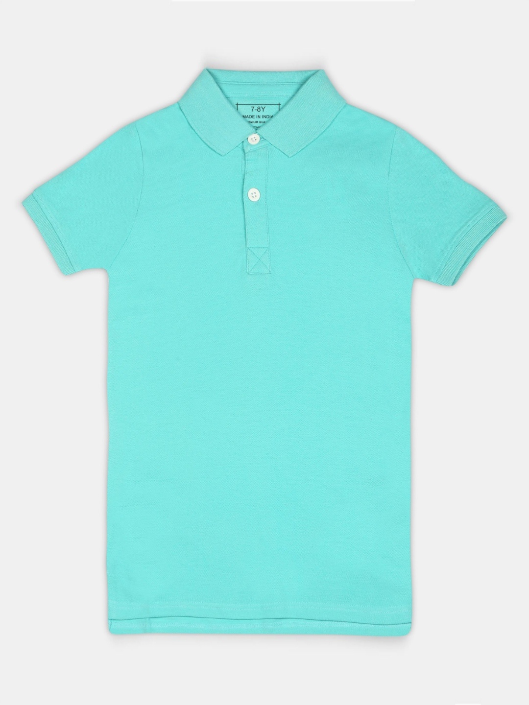 

SHARKTRIBE Boys Solid Polo Collar Cotton T-shirt, Turquoise blue
