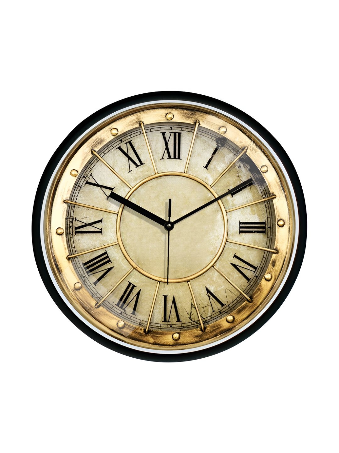 

RANDOM Printed Round Shaped Sweep Silent Movement Contemporary Wall Clock, Black