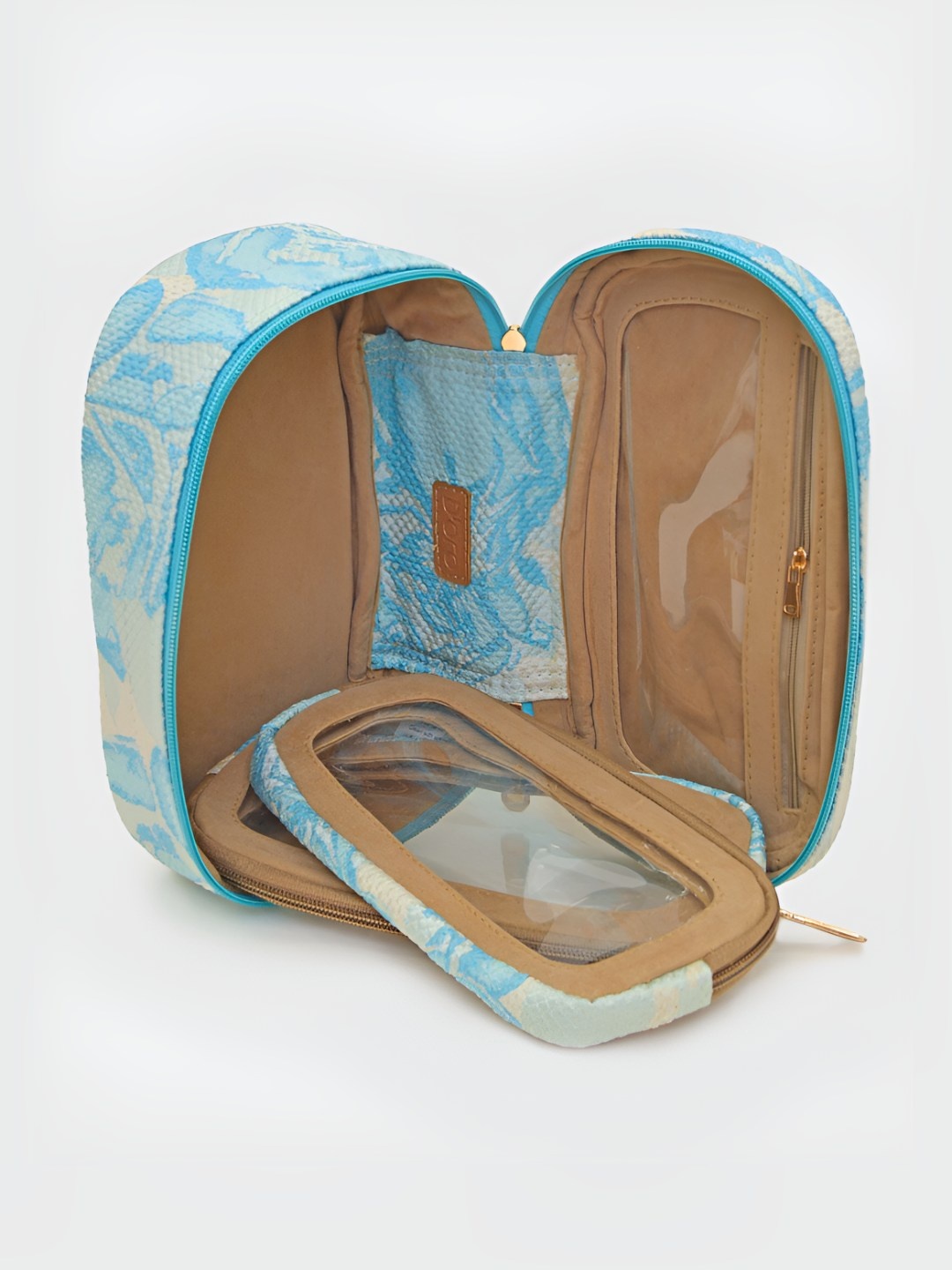 

D'oro Blue & Beige Printed Jewellery Organiser