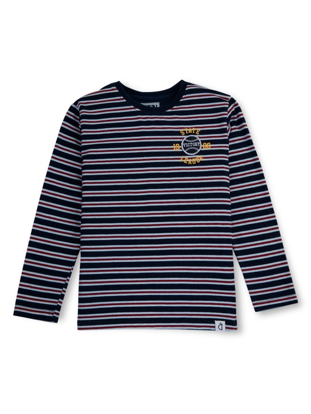 

Gini and Jony Boys Striped Round Neck Cotton T-shirt, Navy blue