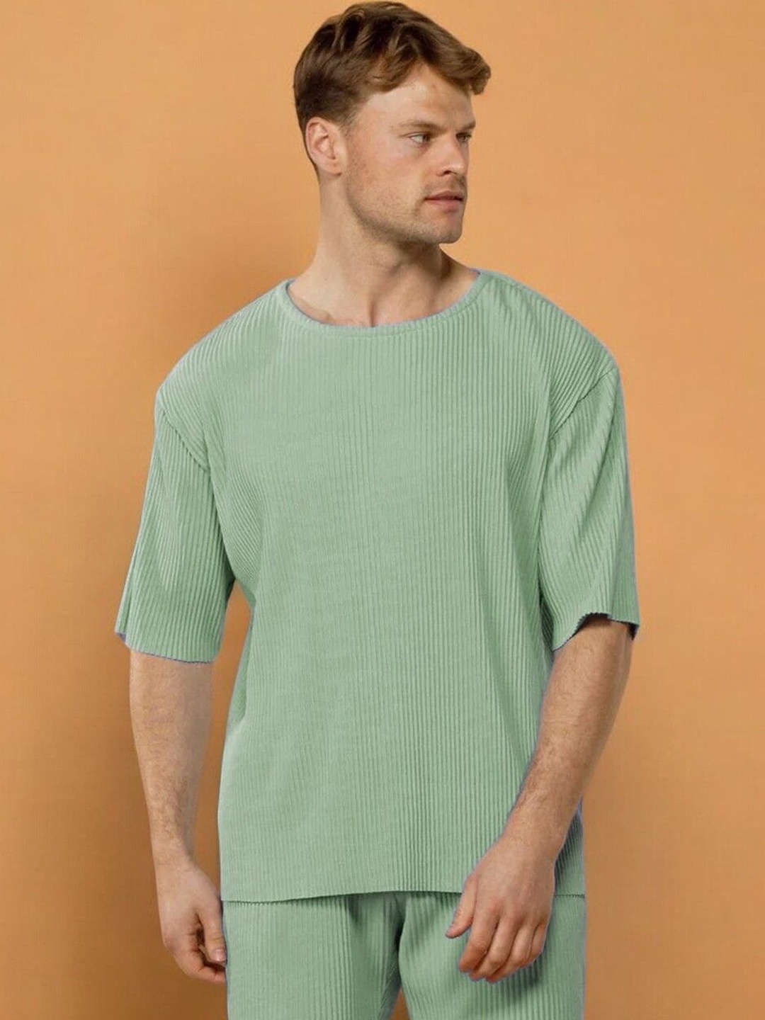 

Genzy Men Drop-Shoulder Sleeves Pockets T-shirt, Teal