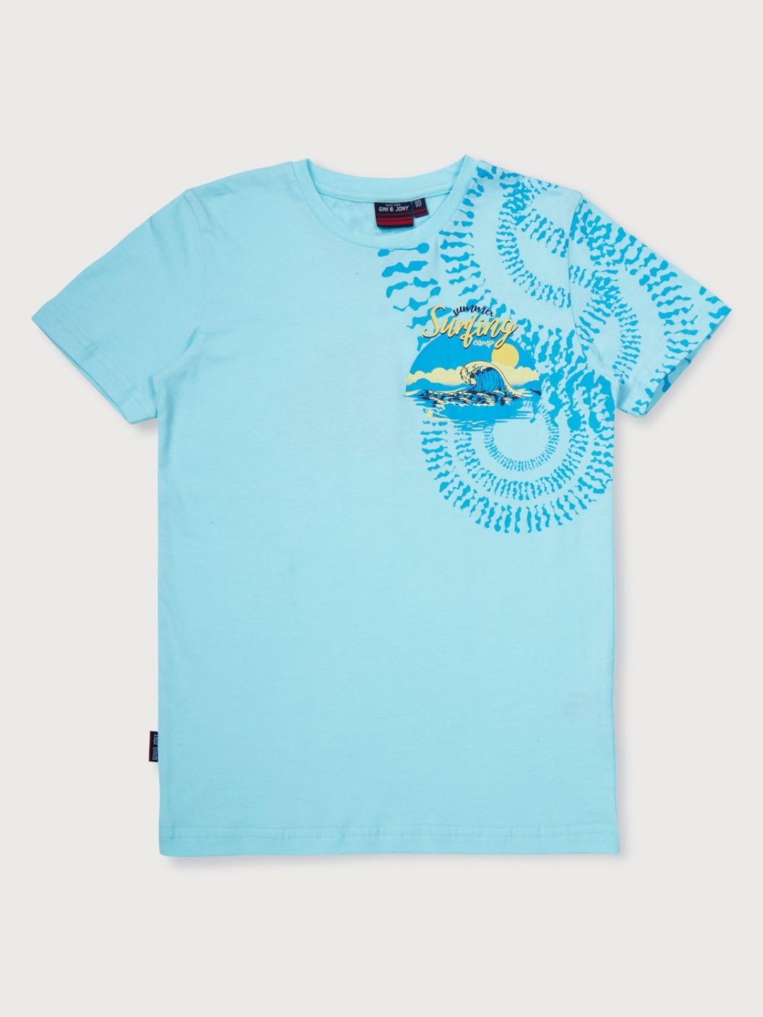 

Gini and Jony Boys Graphic Printed Round Neck Cotton T-shirt, Blue