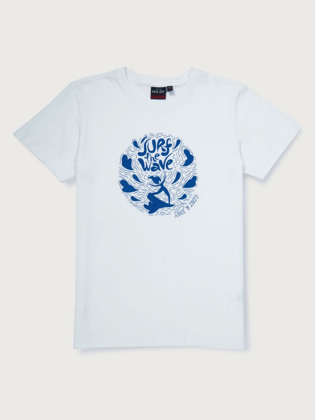 

Gini and Jony Boys Graphic Printed Round Neck Cotton T-shirt, White