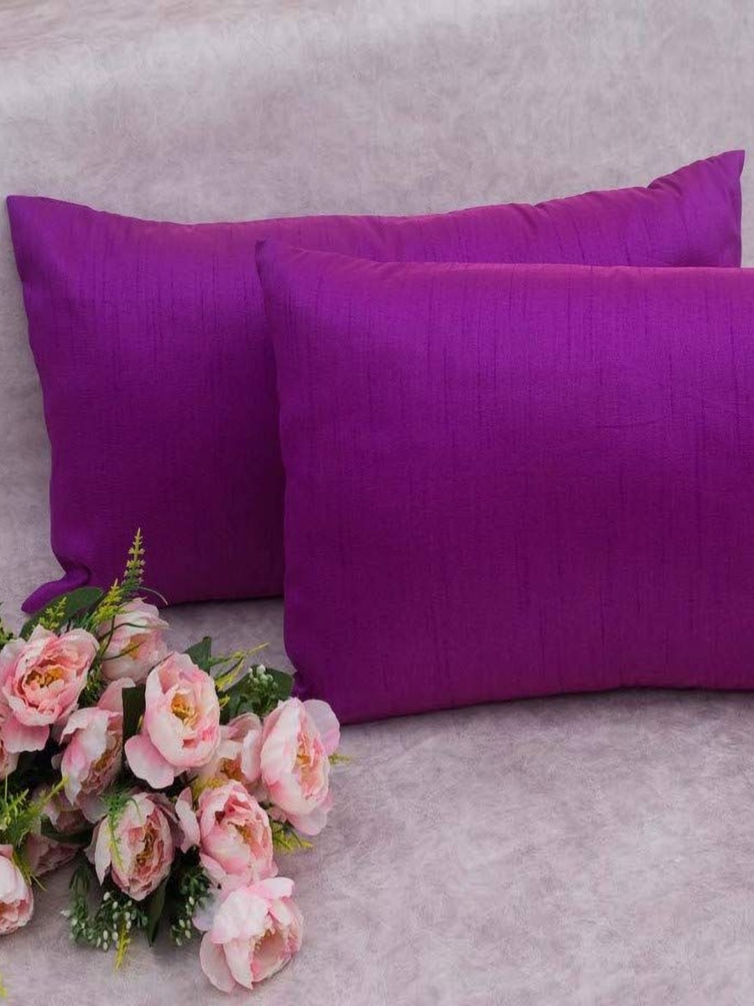 

RoyalDeco Purple 2 Pieces Rectangle Cushion Covers