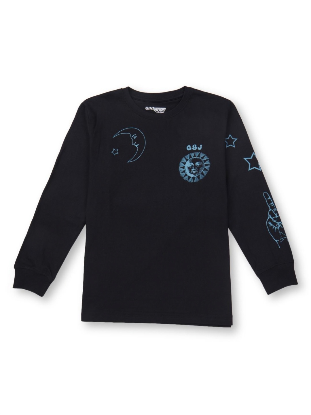 

Gini and Jony Boys Graphic Printed Round Neck Cotton T-shirt, Black