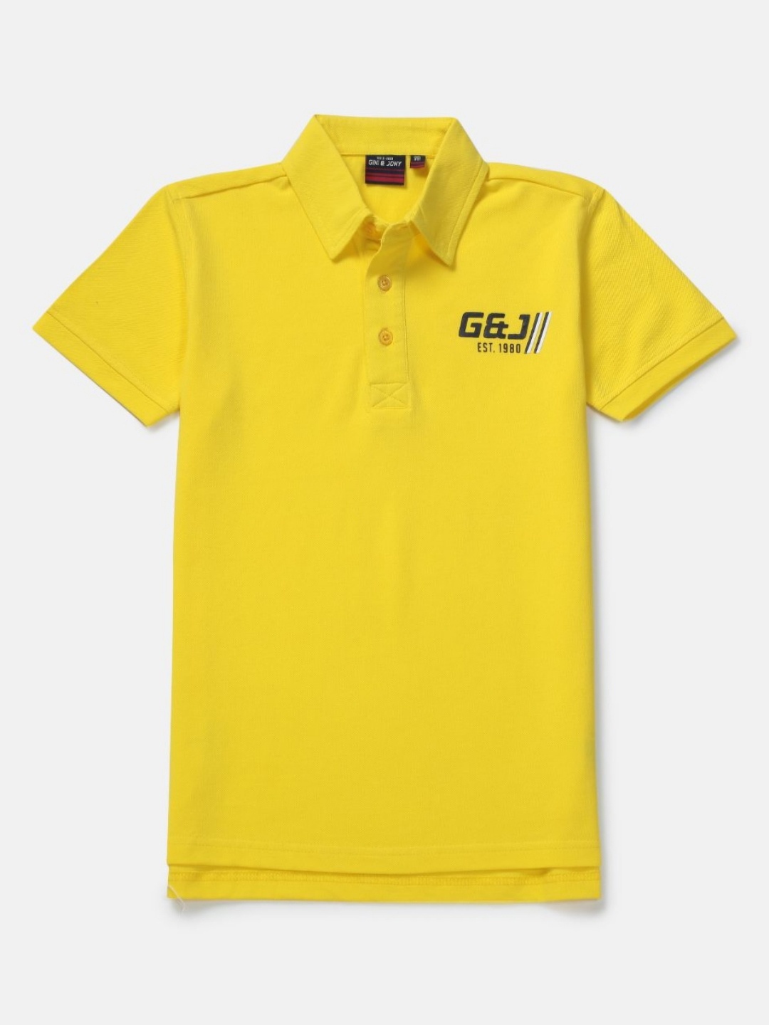 

Gini and Jony Boys Solid Polo Collar Cotton T-shirt, Yellow