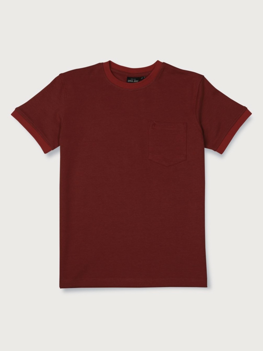 

Gini and Jony Boys Solid Round Neck Cotton T-shirt, Maroon