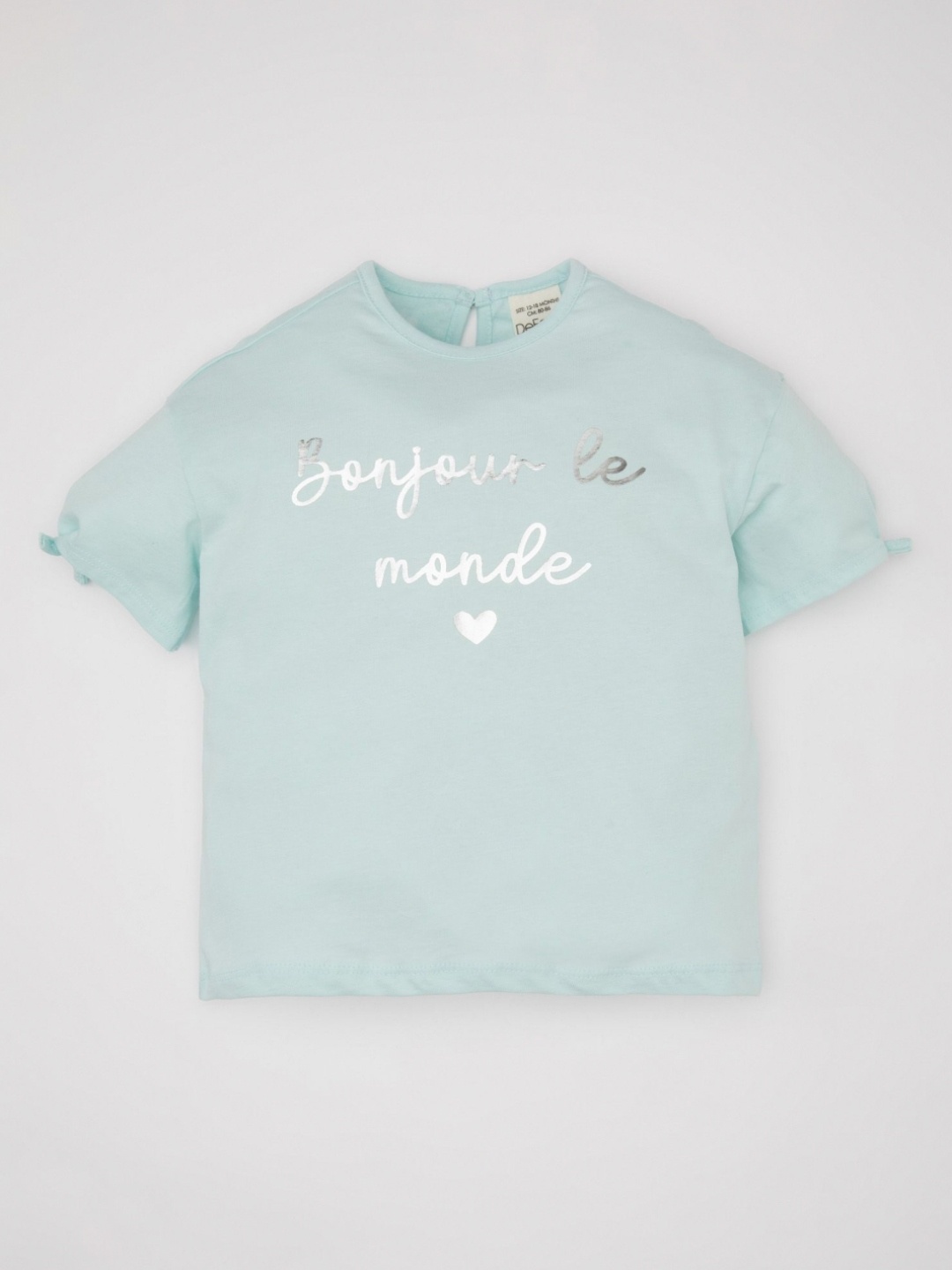 

DeFacto Girls Typography Printed Round Neck Cotton T-shirt, Sea green