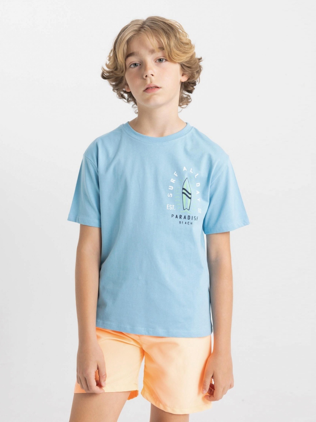 

DeFacto Boys Typography Printed Round Neck Cotton T-shirt, Na