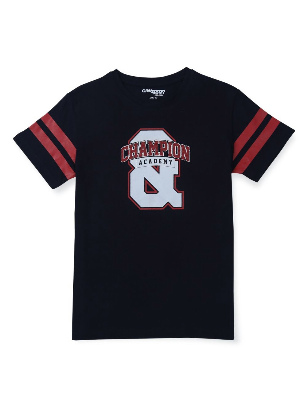 

Gini and Jony Boys Graphic Printed Round Neck Cotton T-shirt, Navy blue