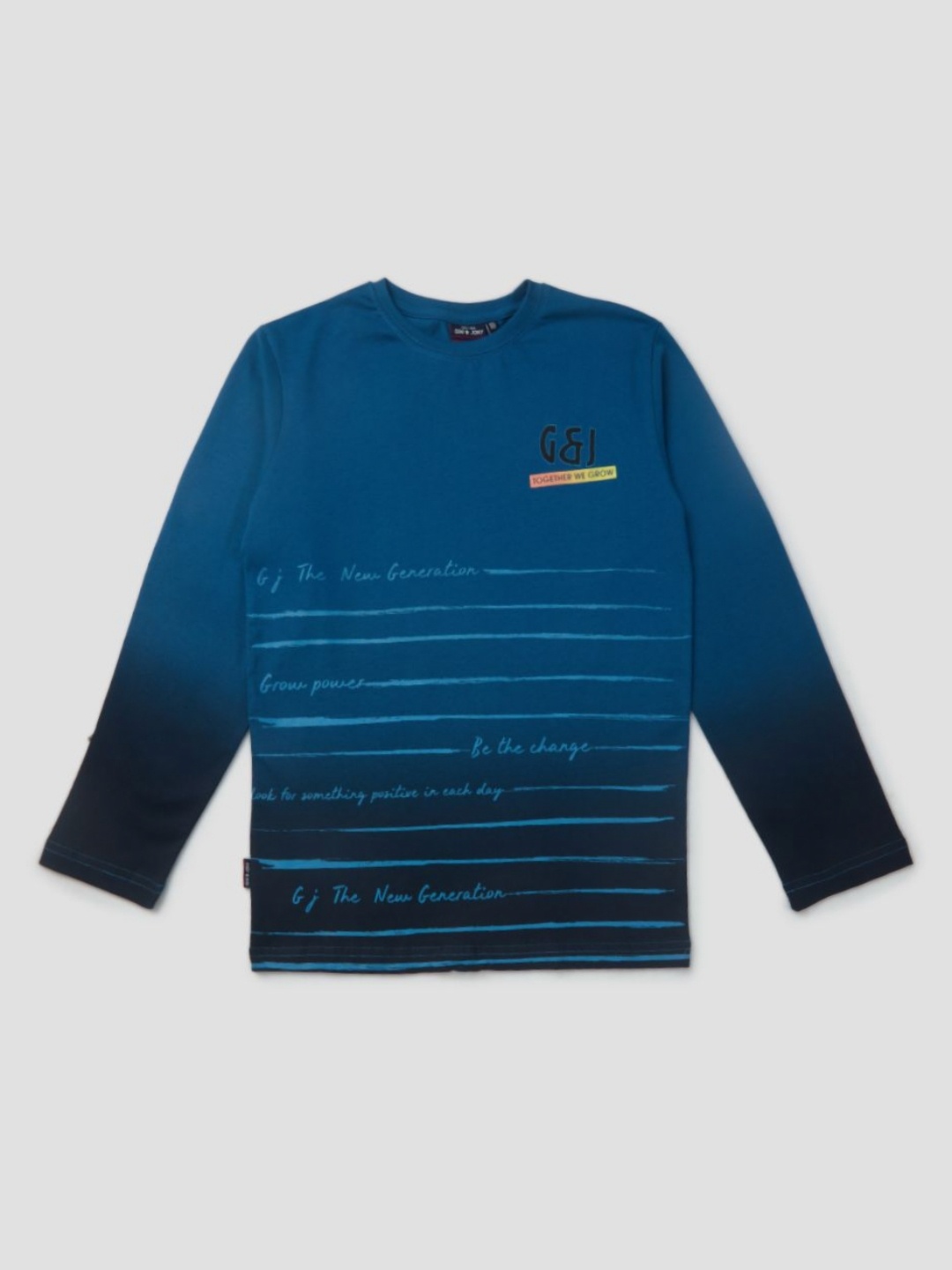 

Gini and Jony Boys Dyed Round Neck Cotton T-shirt, Blue