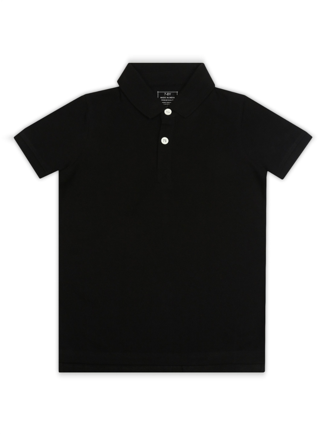 

SHARKTRIBE Boys Solid Polo Collar Cotton T-shirt, Black