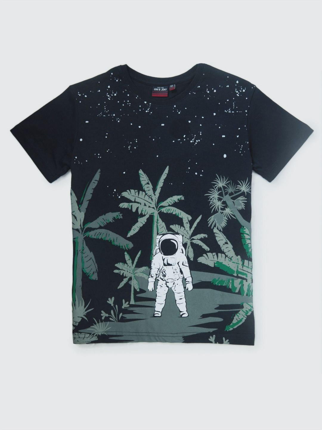 

Gini and Jony Boys Graphic Printed Round Neck Cotton T-shirt, Navy blue