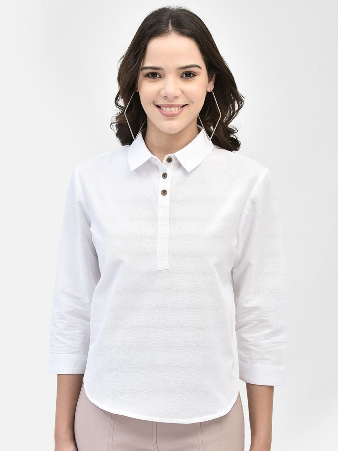 

FUTURO Women Solid Round Neck Top, White