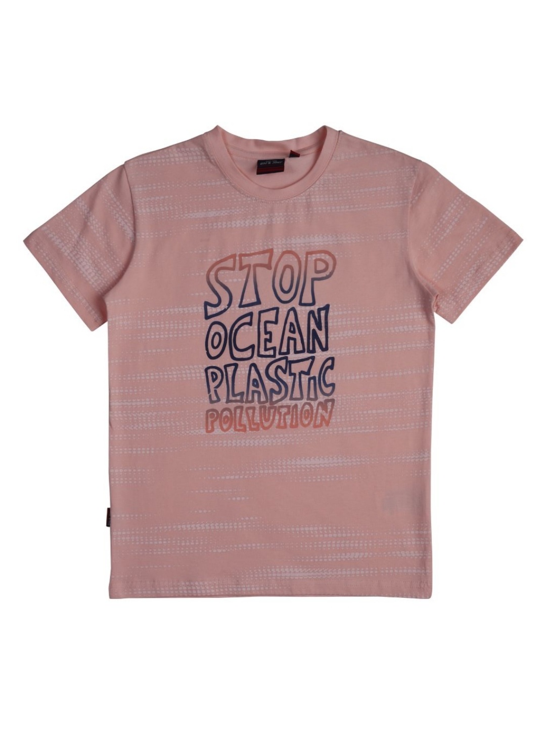 

Gini and Jony Boys Typography Printed Round Neck Cotton T-shirt, Peach