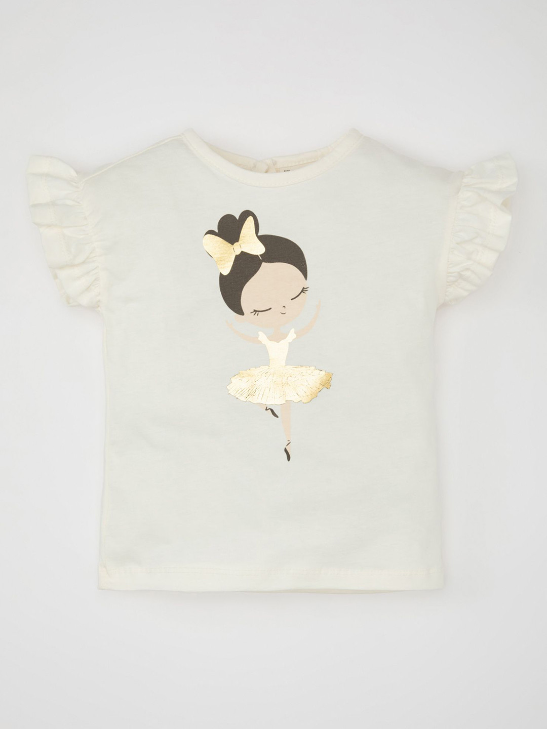 

DeFacto Girls Graphic Printed Round Neck Cotton T-shirt, Na