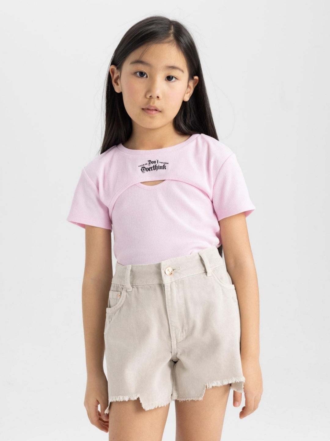 

DeFacto Girls Typography Printed T-shirt, Na