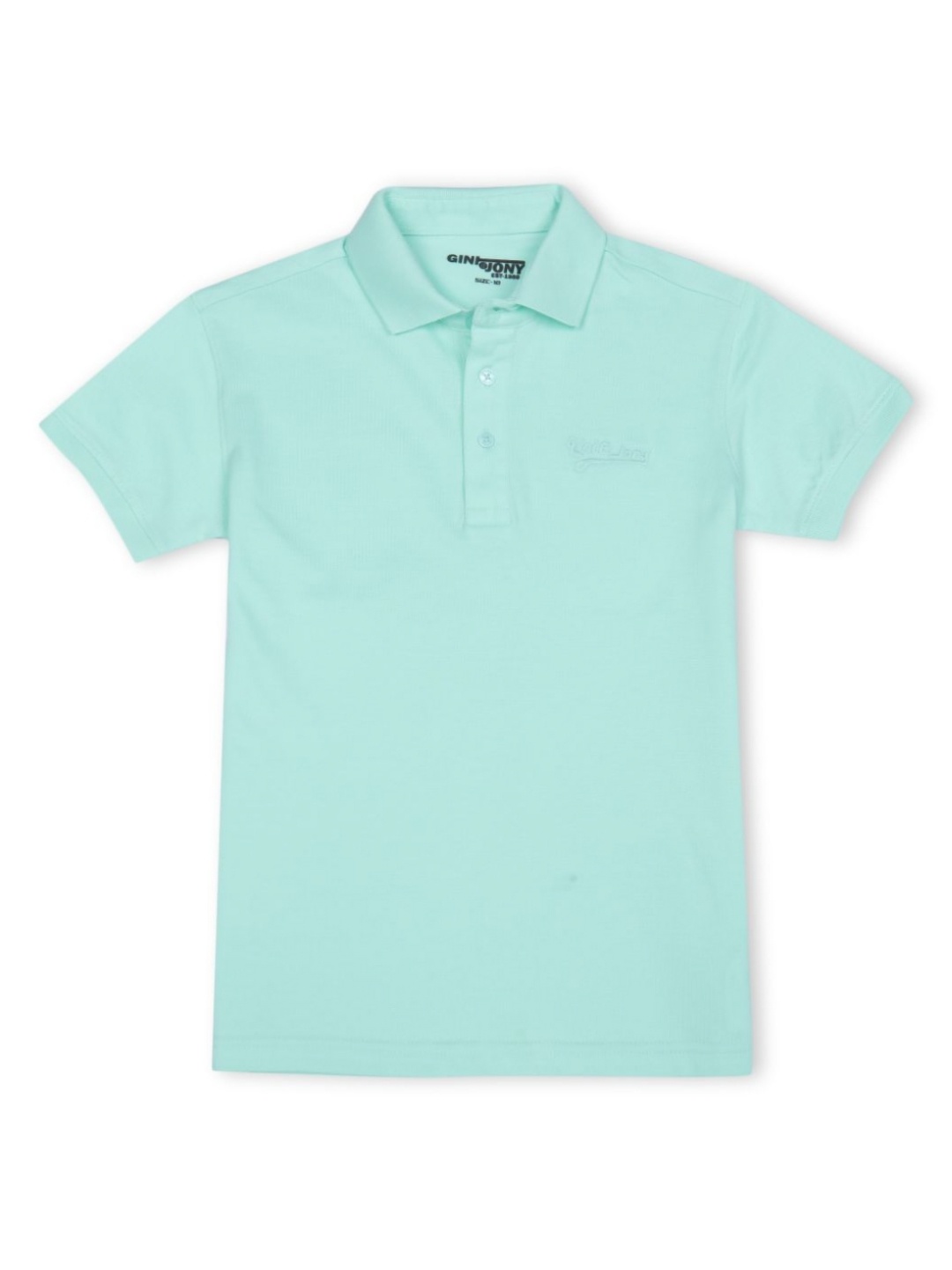 

Gini and Jony Boys Solid Polo Collar Cotton T-shirt, Turquoise blue