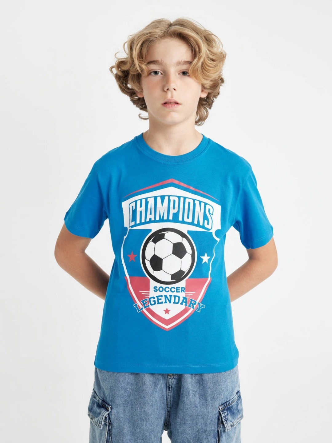 

DeFacto Boys Printed Applique T-shirt, Na