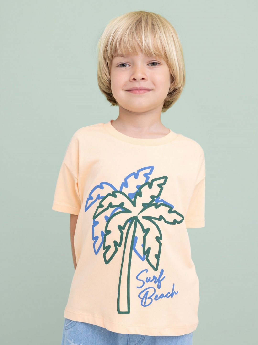 

DeFacto Boys Cotton Round Neck Regular Fit T-shirt, Peach