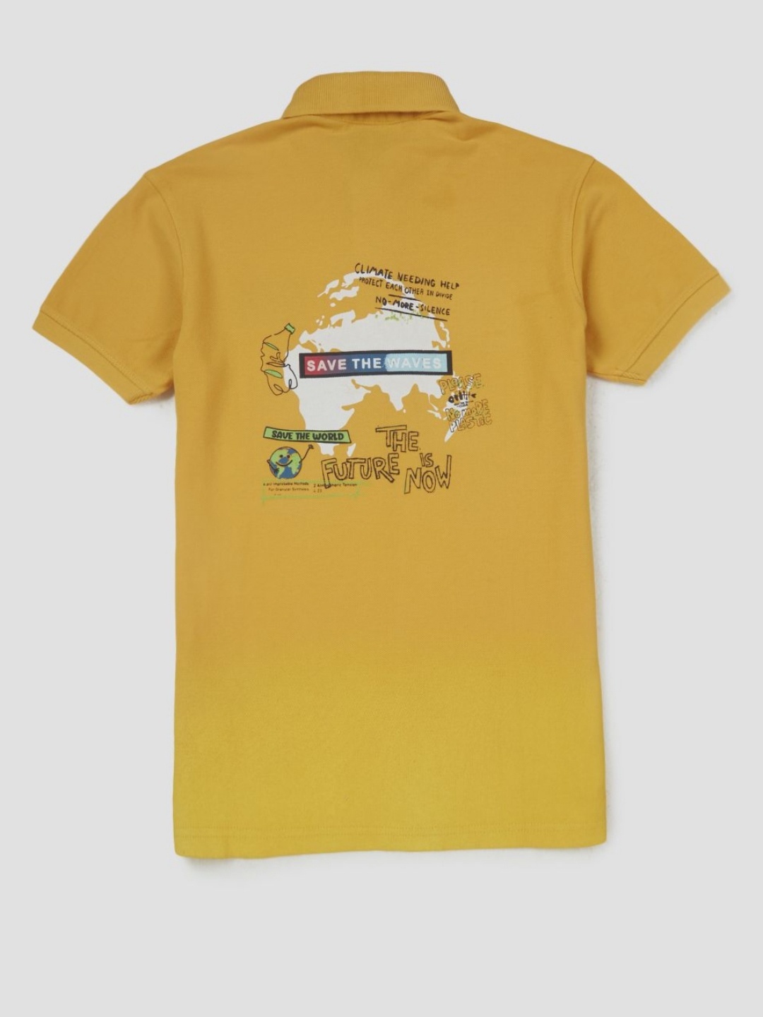 

Gini and Jony Boys Graphic Printed Polo Collar Cotton T-shirt, Mustard