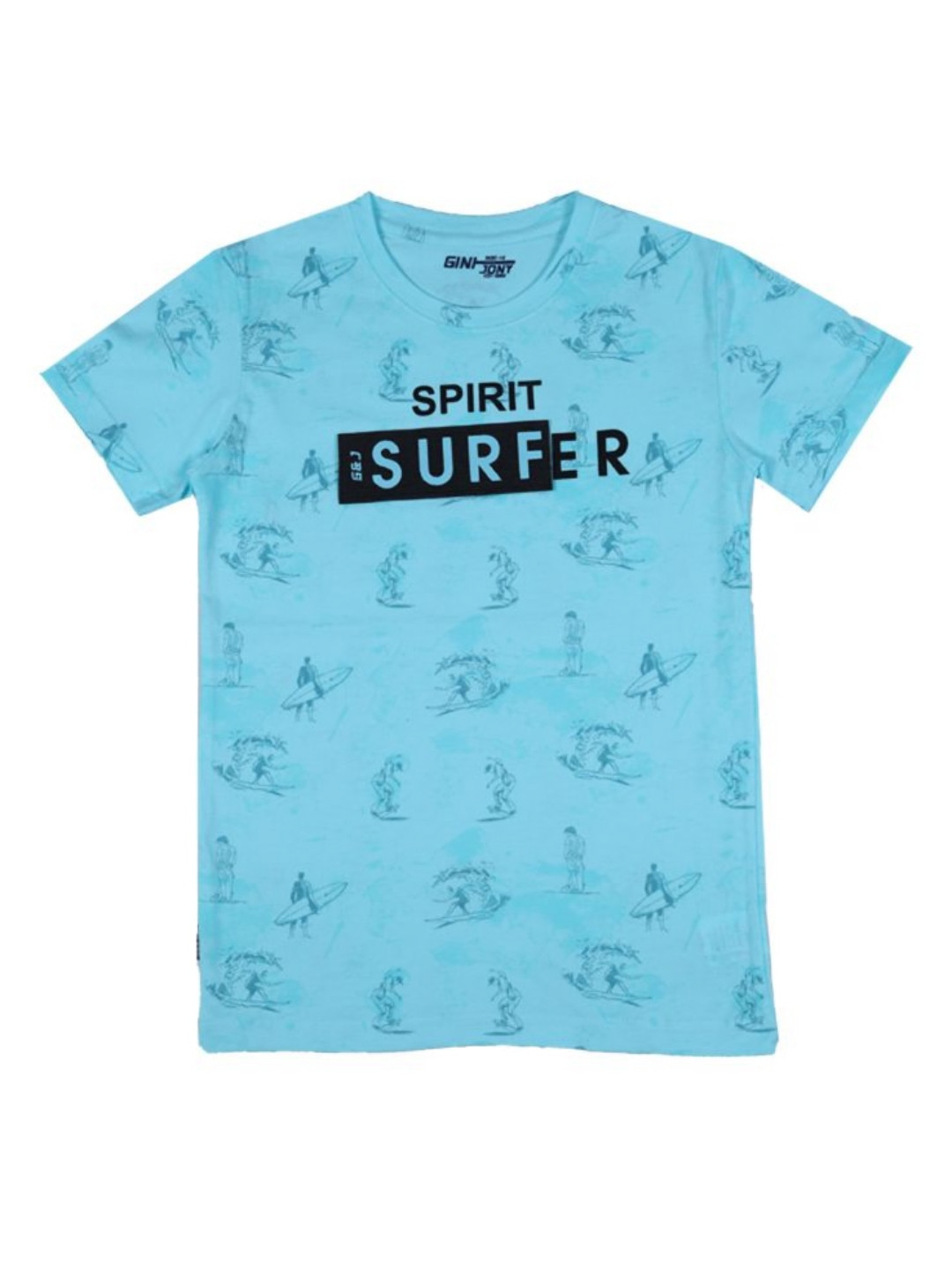 

Gini and Jony Boys Conversational Printed Round Neck Cotton T-shirt, Blue