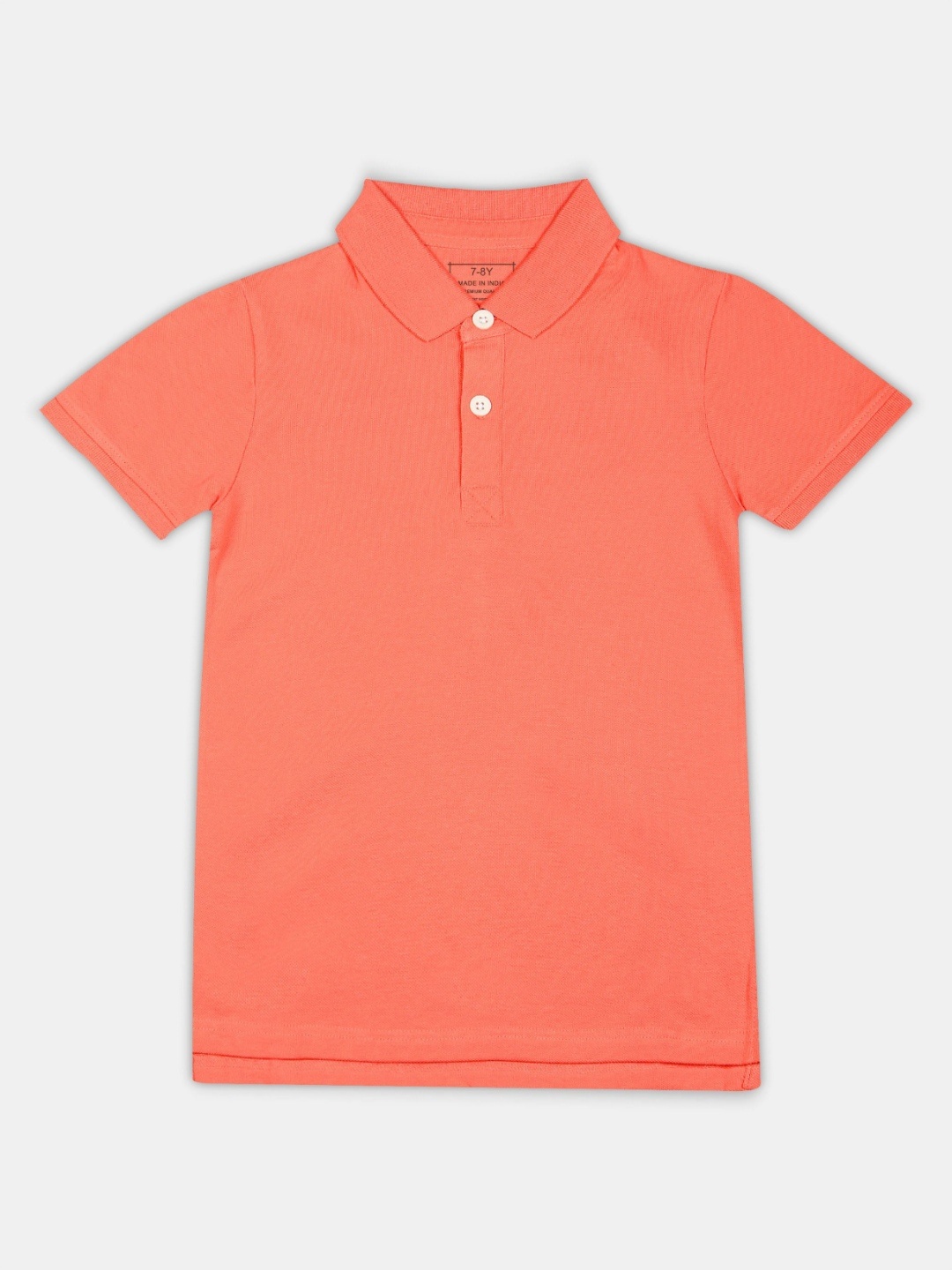 

SHARKTRIBE Boys Solid Polo Collar Cotton T-shirt, Peach