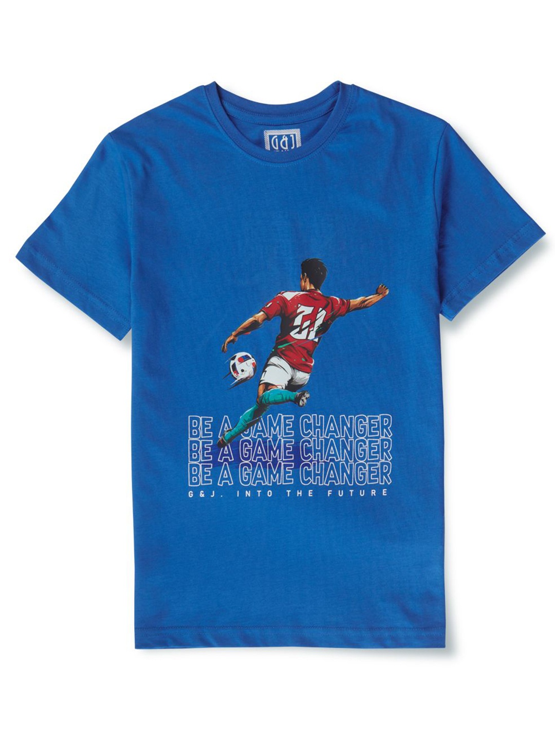 

Gini and Jony Boys Graphic Printed Round Neck Cotton T-shirt, Blue