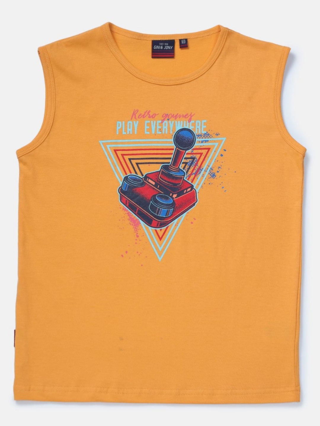 

Gini and Jony Boys Graphic Printed Round Neck Cotton T-shirt, Orange