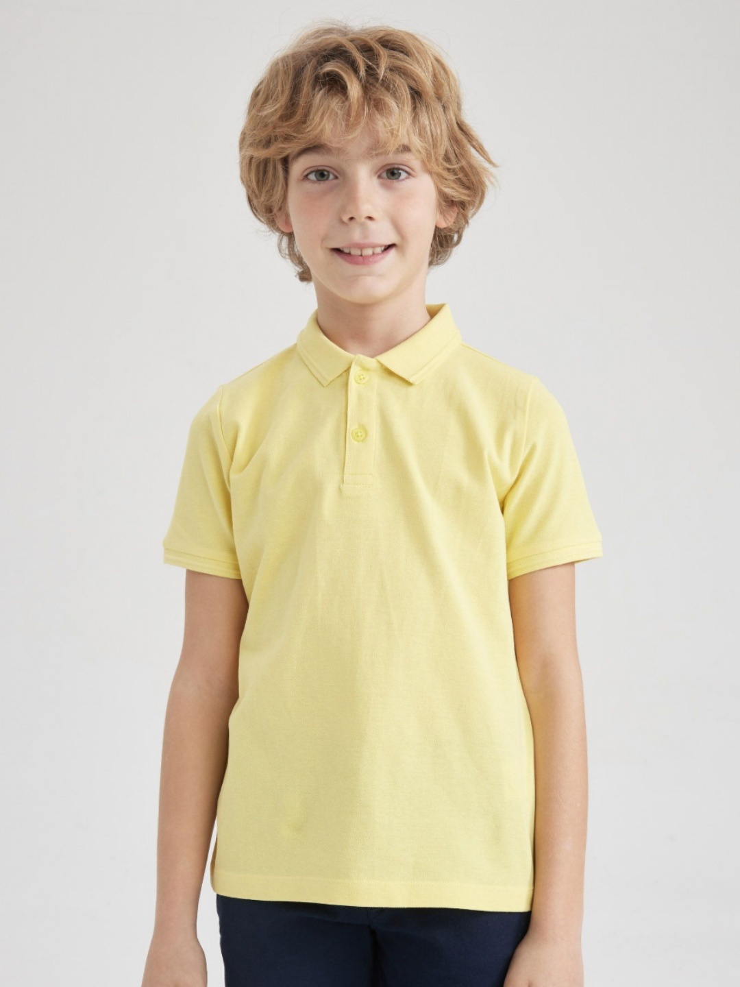 

DeFacto Boys Solid Polo Collar Cotton T-shirt, Yellow