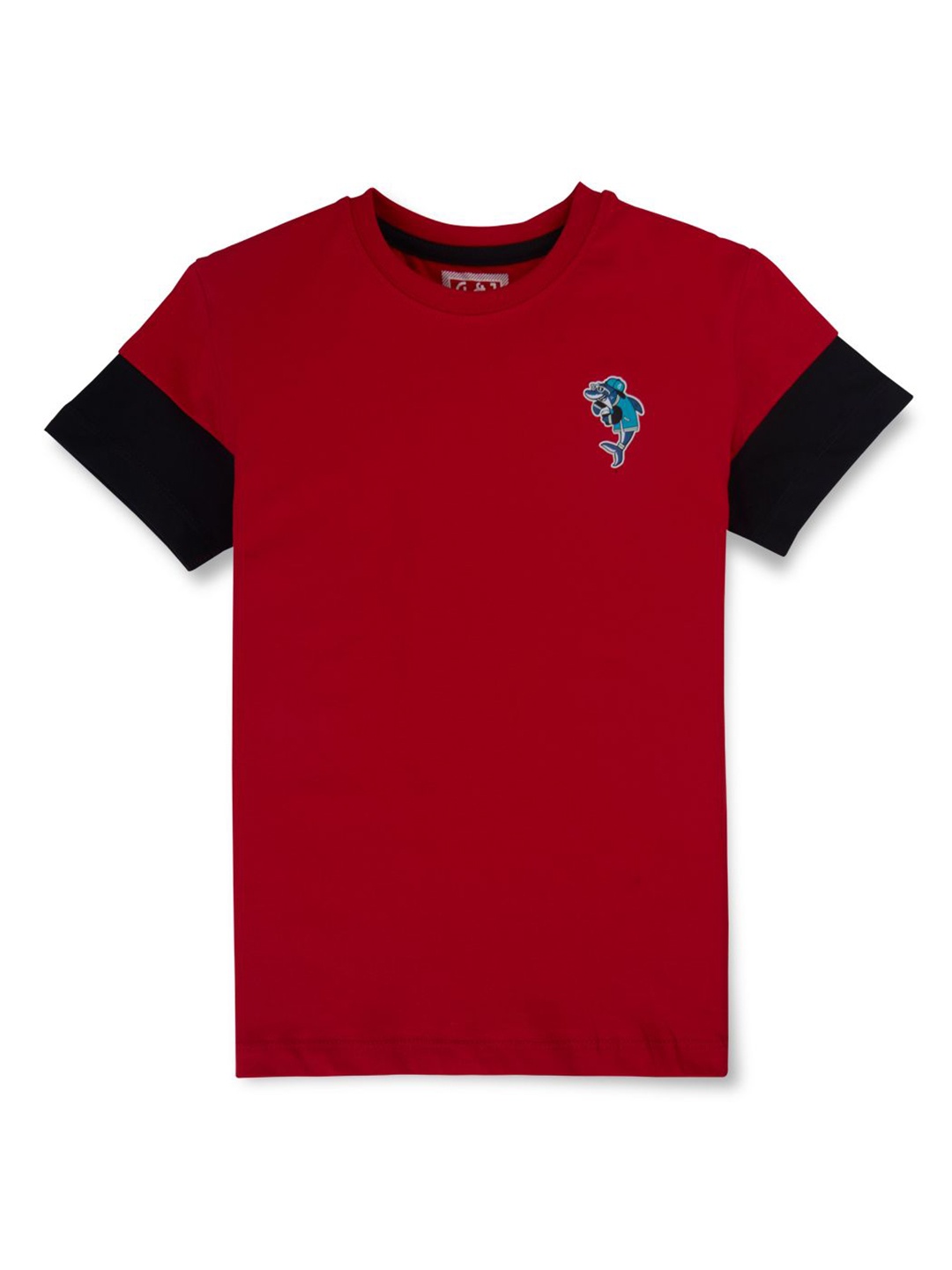 

Gini and Jony Boys Graphic Printed Round Neck Cotton T-shirt, Red
