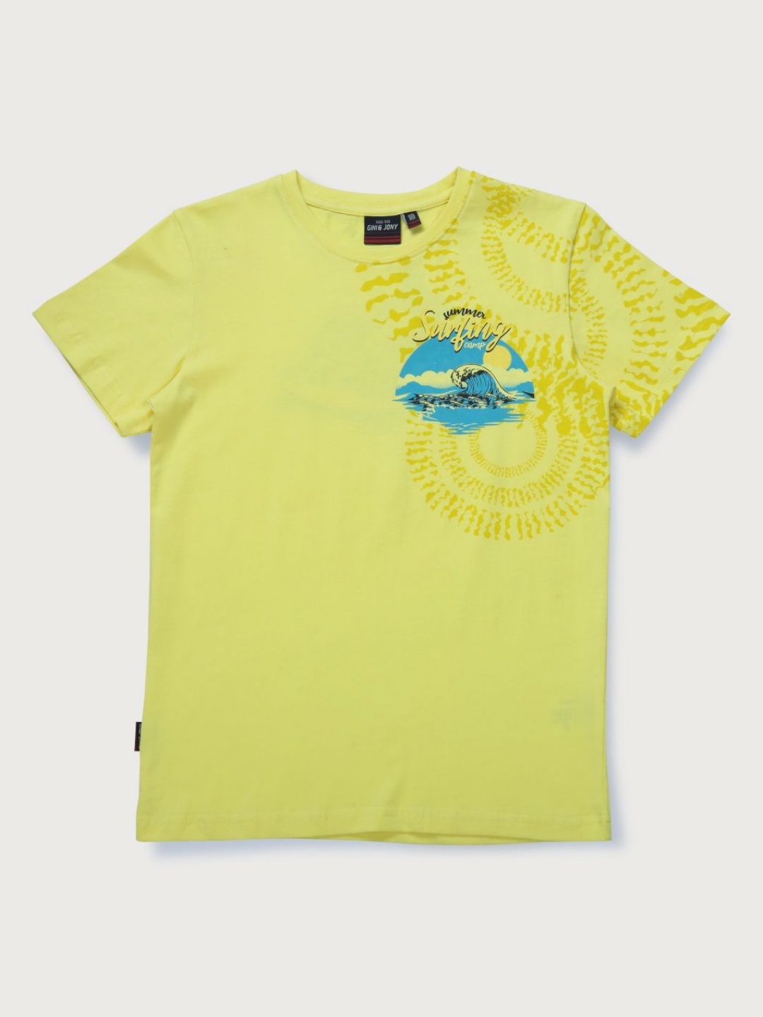 

Gini and Jony Boys Graphic Printed Round Neck Cotton T-shirt, Yellow