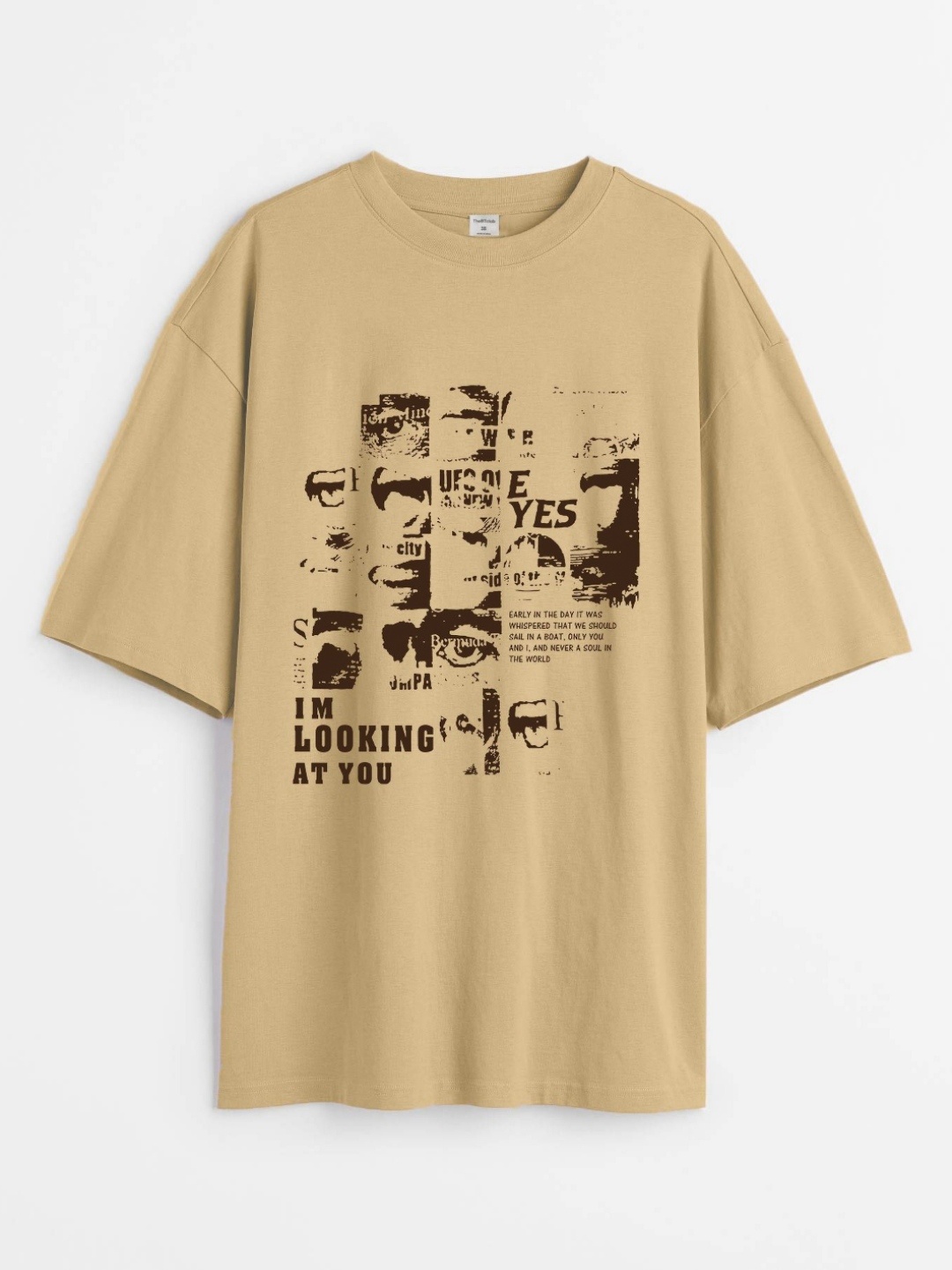 

TheBTclub Men Printed Drop-Shoulder Sleeves Activchill T-shirt, Brown