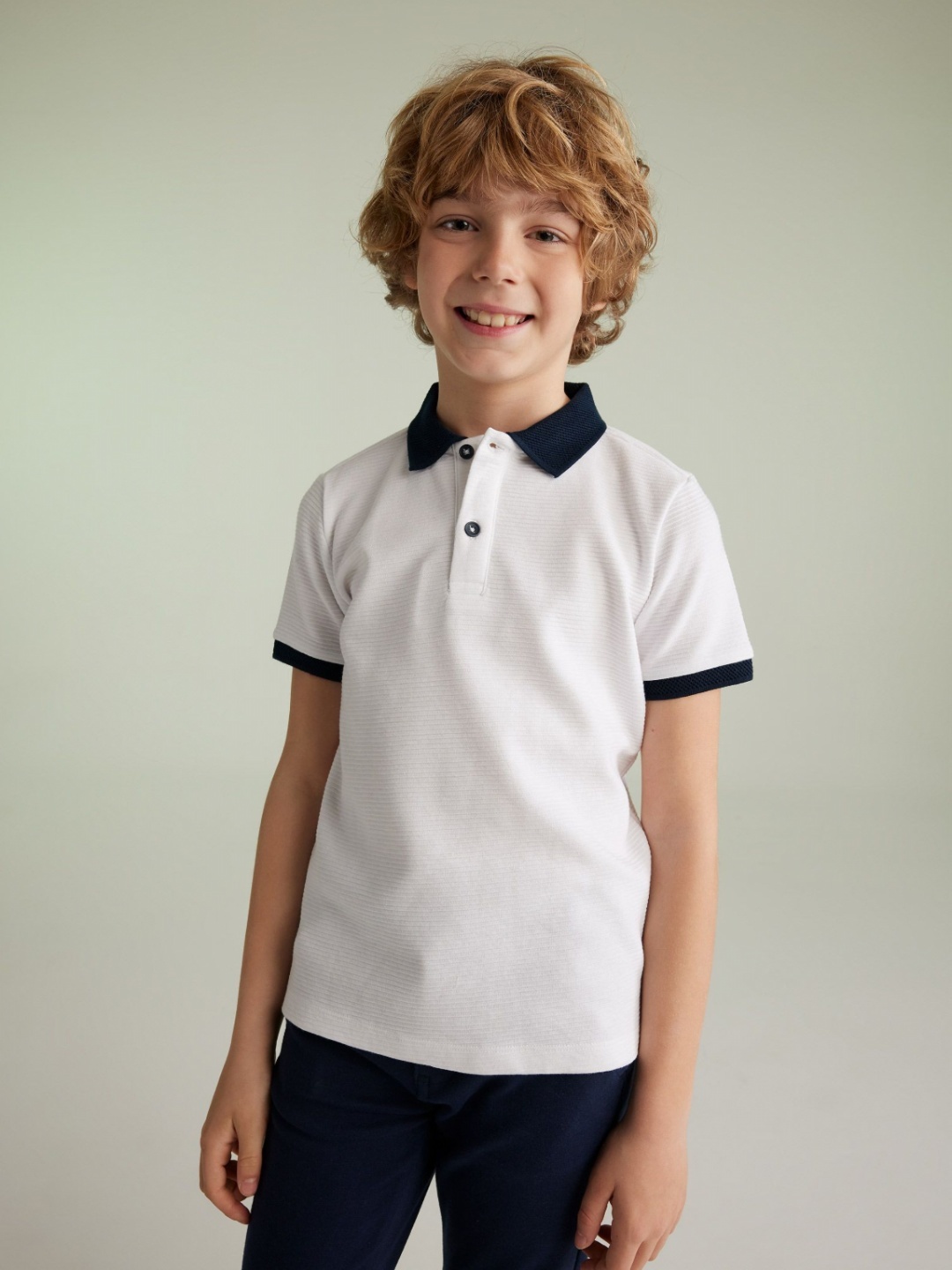 

DeFacto Boys Solid Polo Collar Cotton T-shirt, White