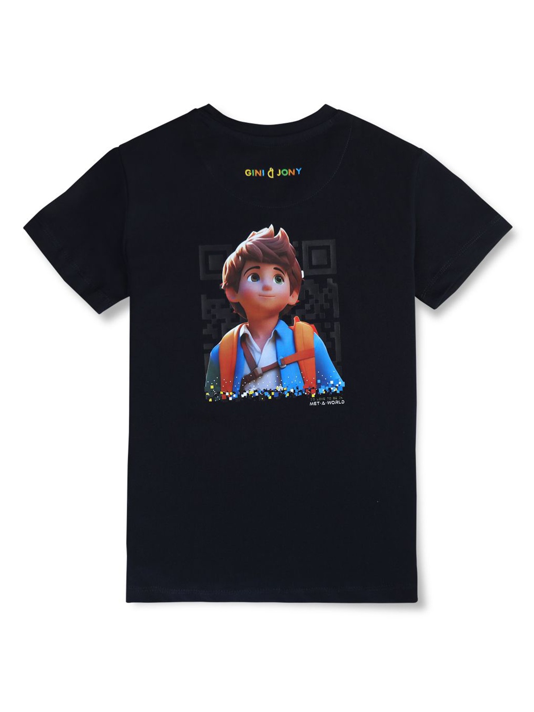

Gini and Jony Boys Graphic Printed Round Neck Cotton T-shirt, Navy blue