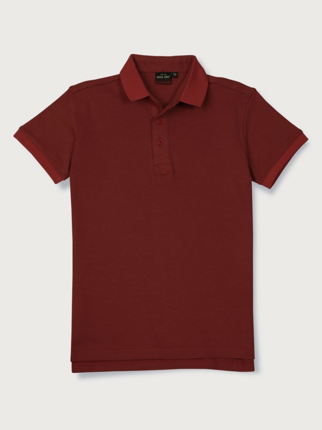 

Gini and Jony Boys Solid Polo Collar Cotton T-shirt, Maroon