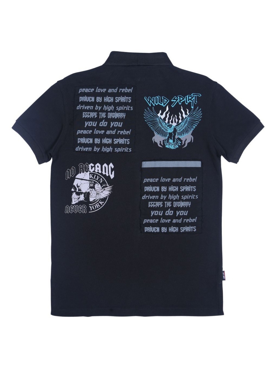 

Gini and Jony Boys Dry Fit Typography Printed Polo Collar Cotton T-shirt, Navy blue
