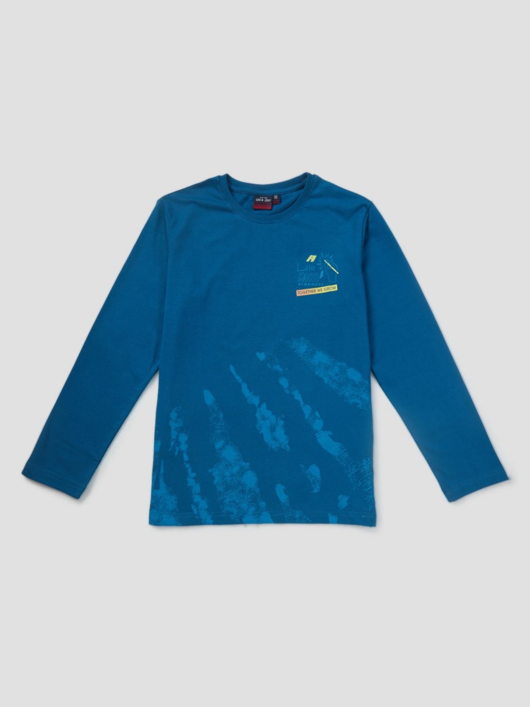 

Gini and Jony Boys Abstract Printed Round Neck Cotton T-shirt, Blue