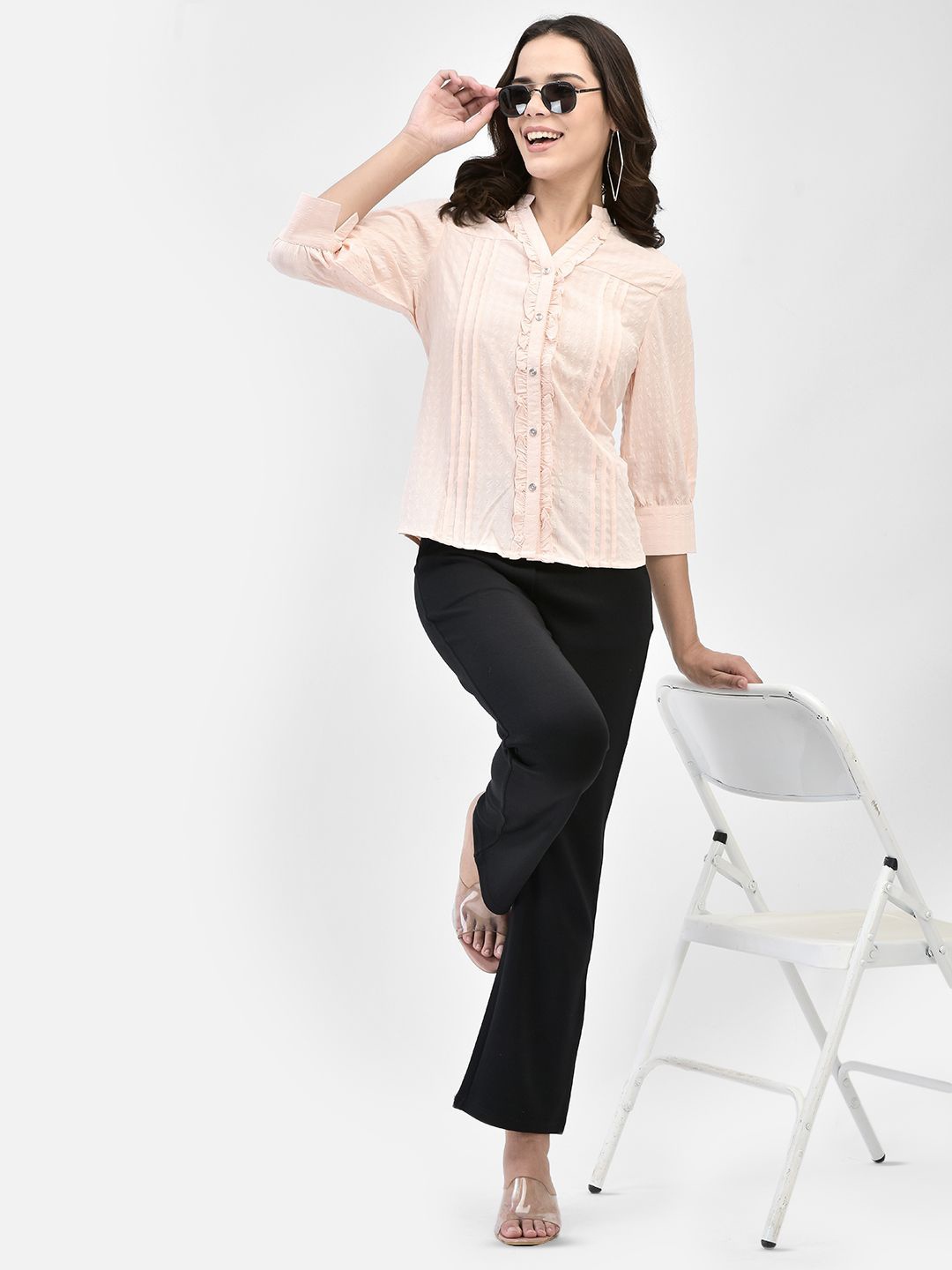 

FUTURO Shirt Style Top, Peach