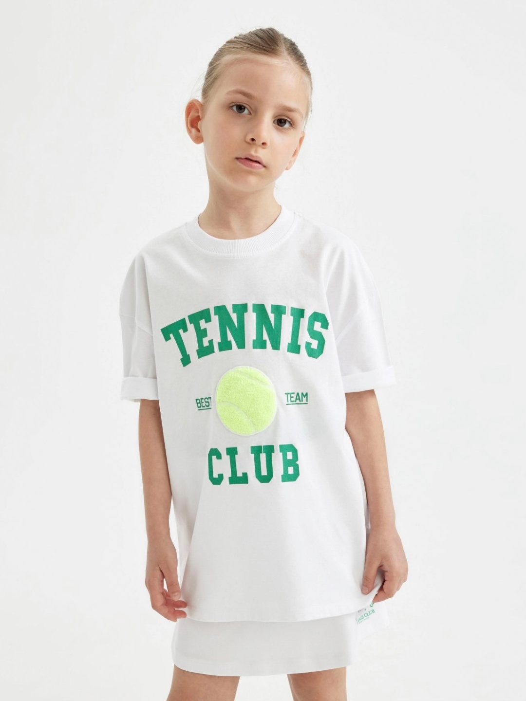 

DeFacto Girls Typography Printed Round Neck Cotton T-shirt, White