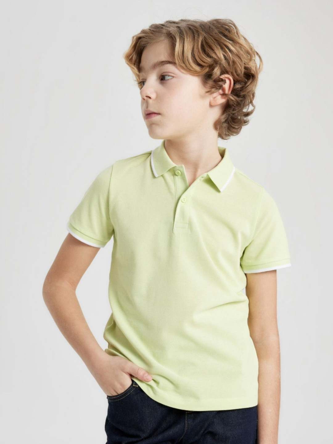 

DeFacto Boys Polo Collar Cotton Regular Fit T-shirt, Green