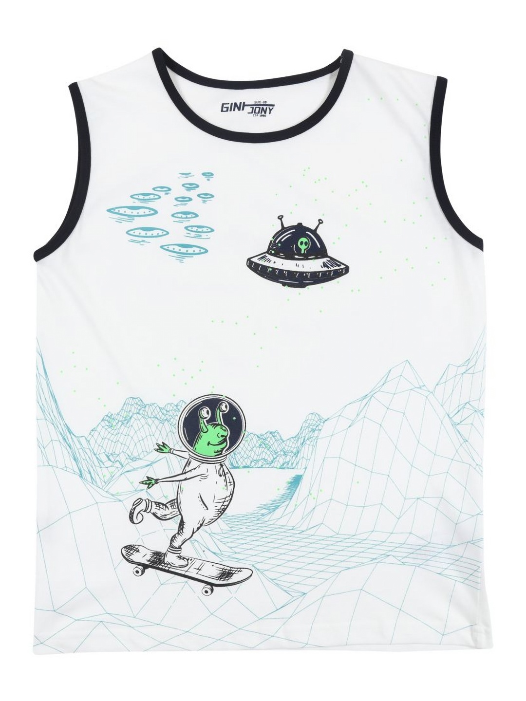 

Gini and Jony Boys Dry Fit Graphic Printed Round Neck Cotton T-shirt, Off white