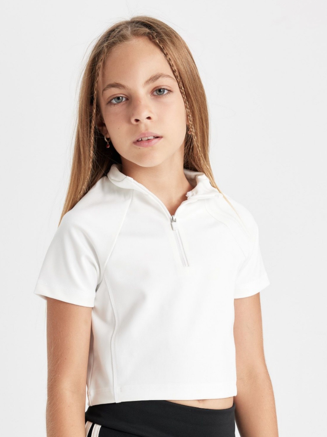 

DeFacto Girls Polo Collar Pockets T-shirt, Na