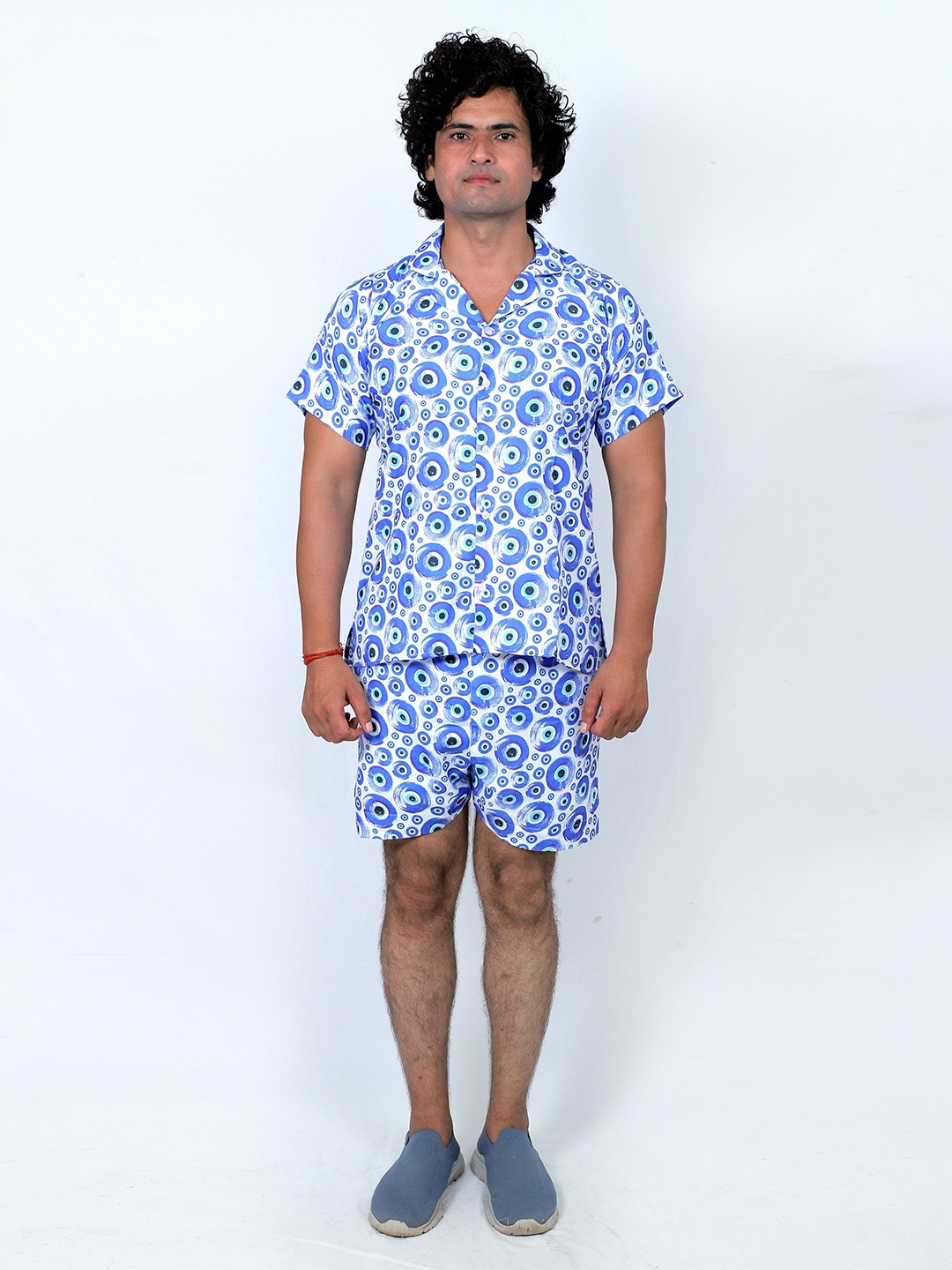 

TILISM Printed Shirt With Shorts Co-Ords, Navy blue