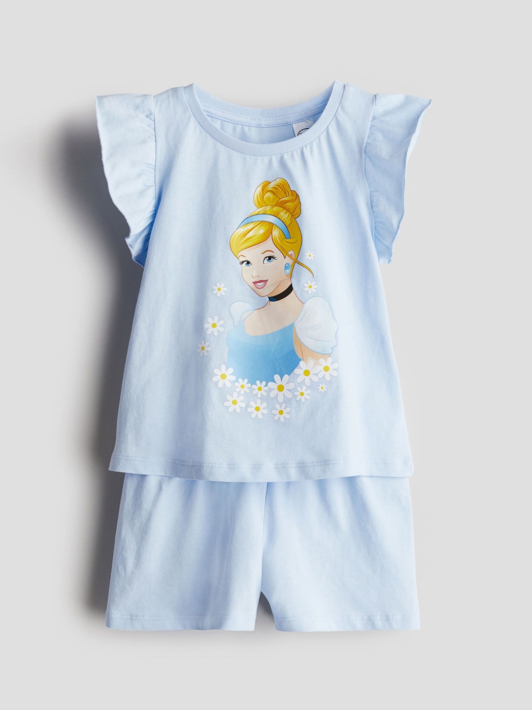 

H&M Girls Disney Princess Printed Pure Cotton Night suits, Blue