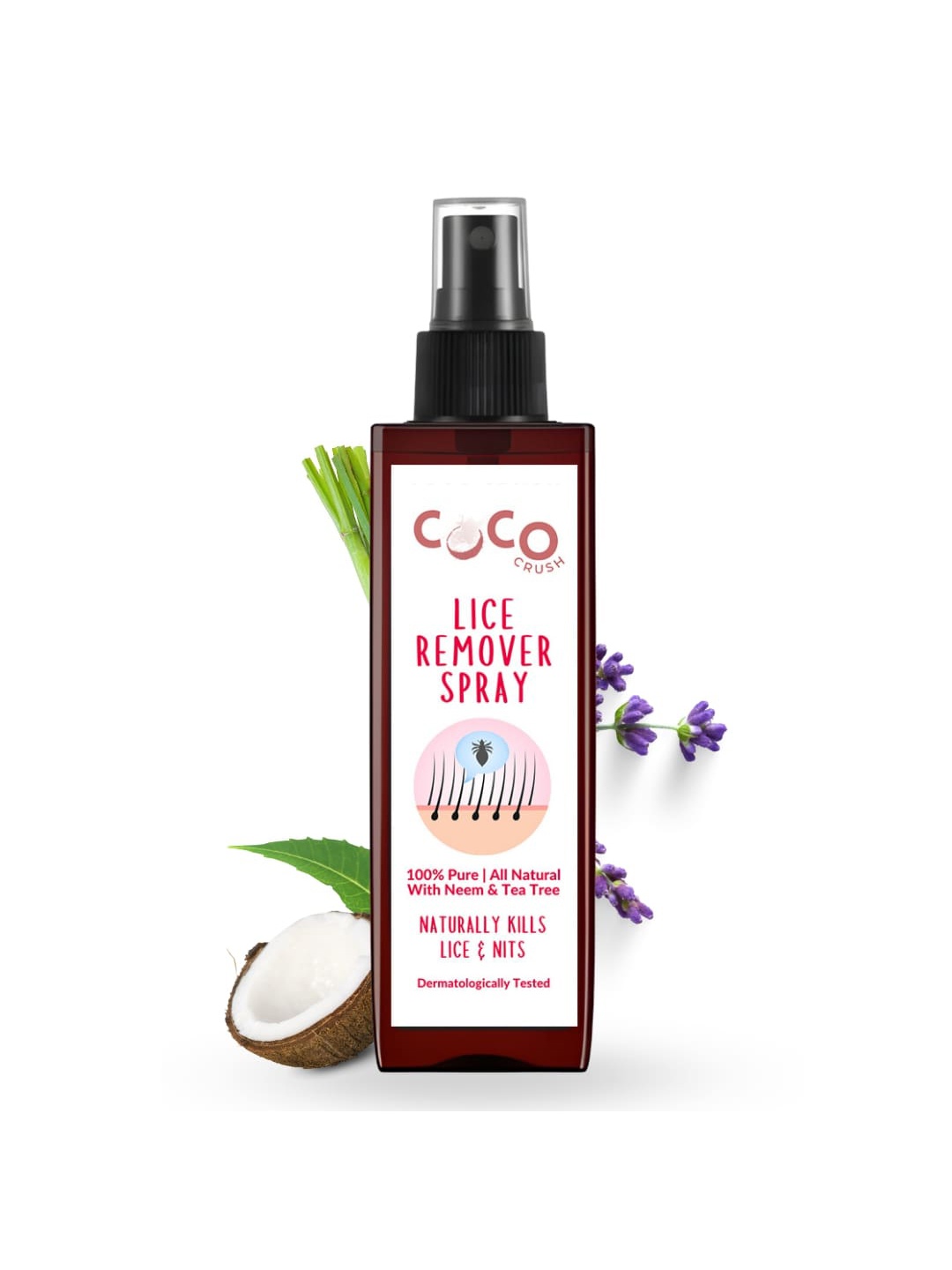 

Coco Crush Anti Lice Hair Spray With Comb- 100ml, Transparent